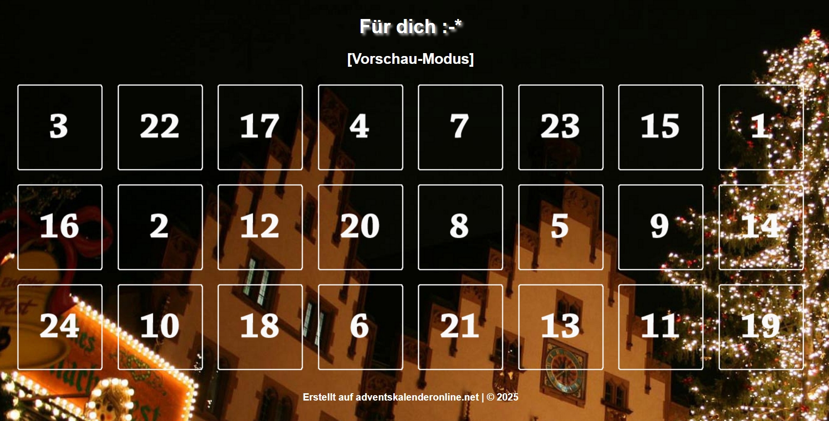 Adventskalender 2025 – Editor und Kalenderansicht verbessert
